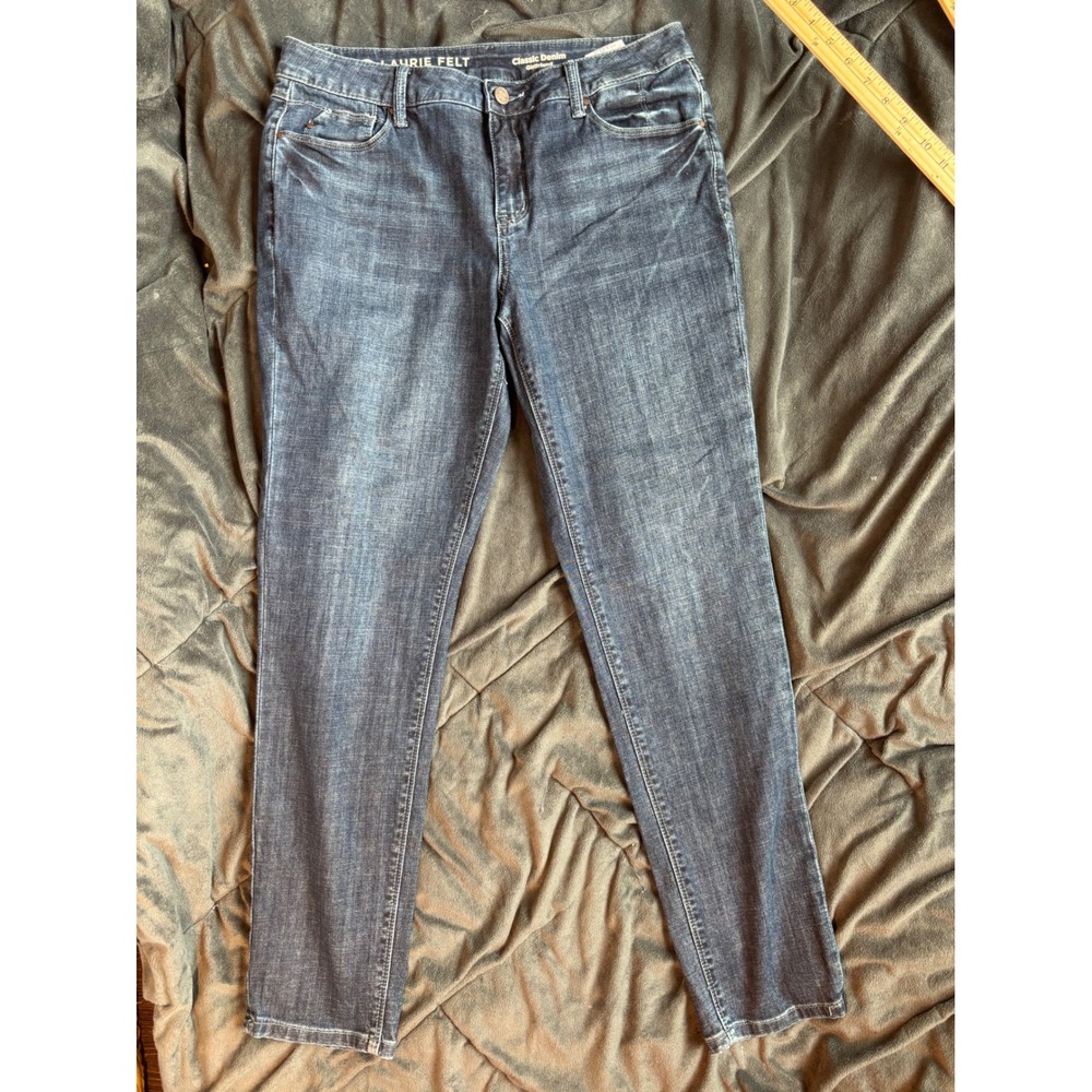 Laurie Felt Classic Denim Girlfriend Jeans Dark Wash Blue Size 10
